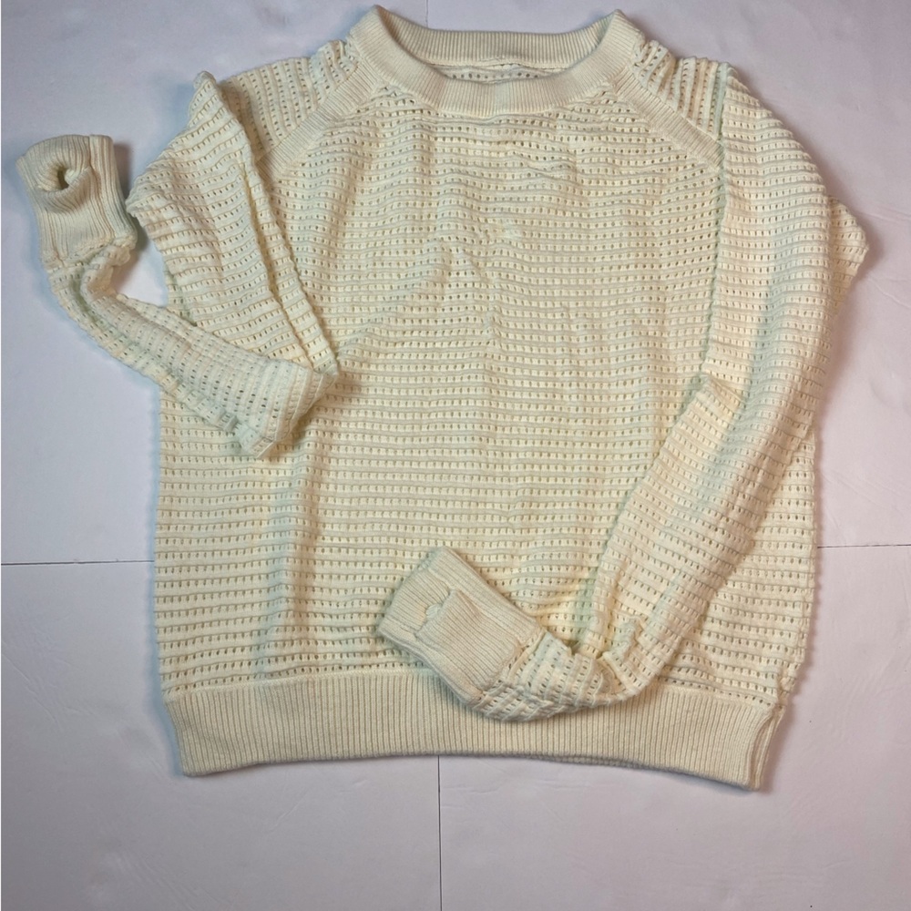 LULEMON WOMEN’S XS ALPACA WOOL BLEND CROSSHATCH BEIGE SWEATER.